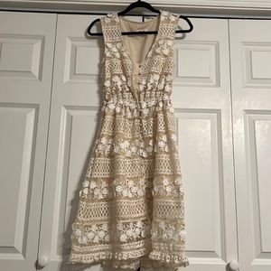 Small White/Nude flower dress